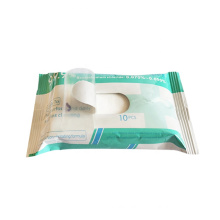 Daily life skin care cleaning wipe 10pcs bag packing alcohol free disinfectant wipes